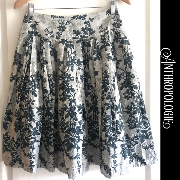Anthropologie Dresses & Skirts - ANTHROPOLOGIE Odille blue floral full skirt
